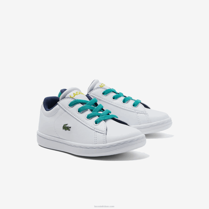 bebês Lacoste branco/verde 082 tênis sintético carnaby 08D02985
