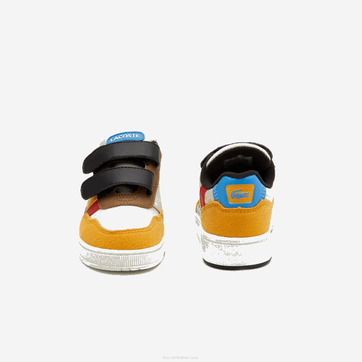 bebês Lacoste off white & amarelo ht3 sapatos sintéticos de inverno t-clip ao ar livre 08D02992