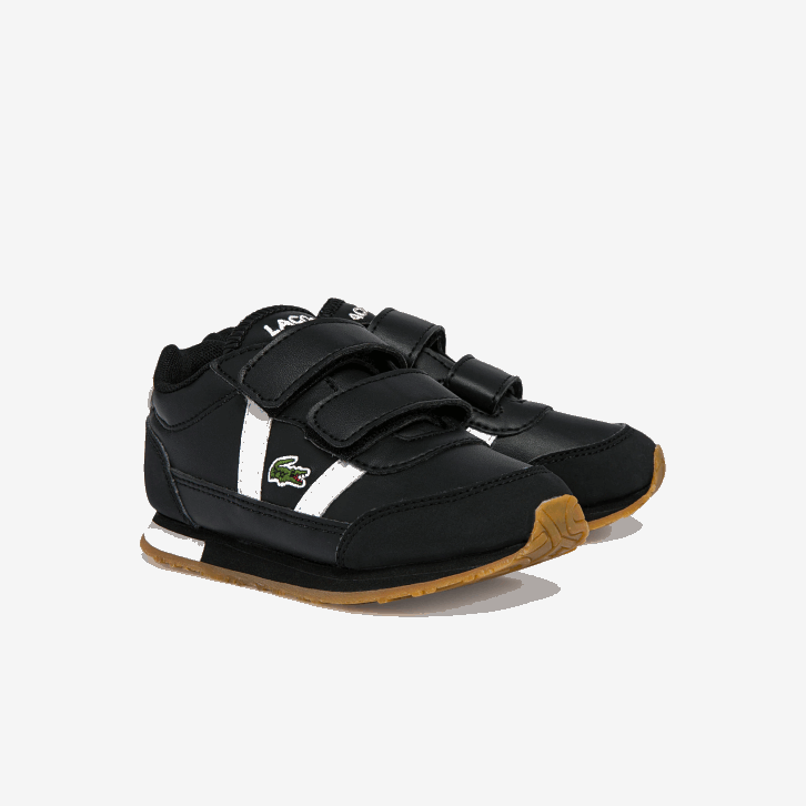 bebês Lacoste preto e branco 312 tênis sintético parceiro 08D02965