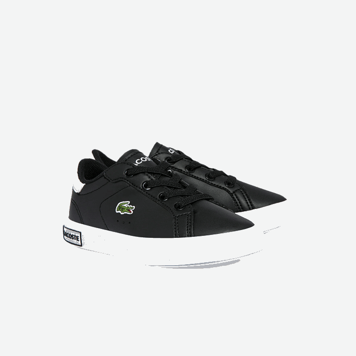 bebês Lacoste preto e branco 312 tênis sintético powercourt 08D02937