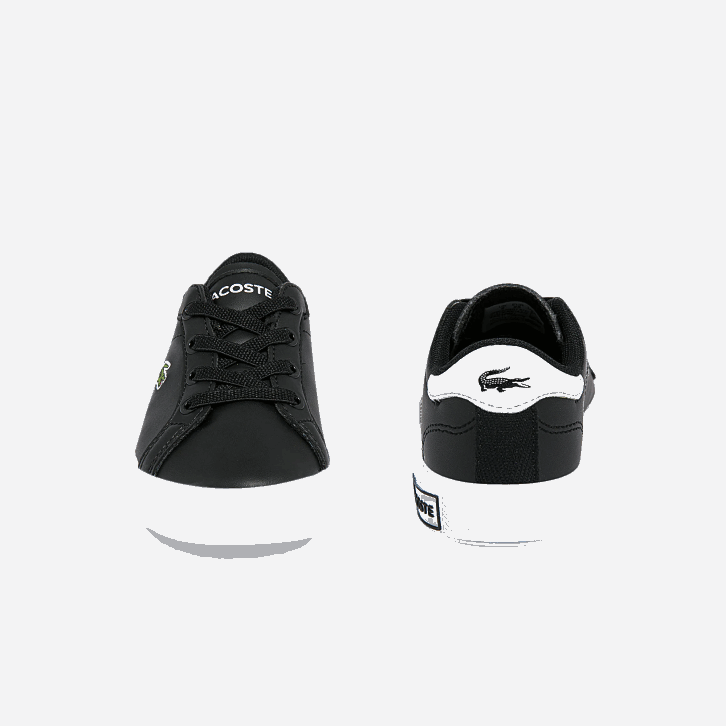 bebês Lacoste preto e branco 312 tênis sintético powercourt 08D02937