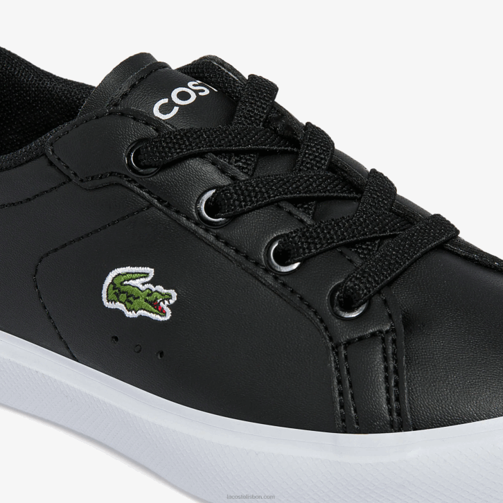 bebês Lacoste preto e branco 312 tênis sintético powercourt 08D02937