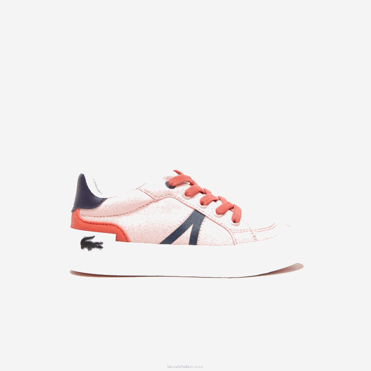 bebês Lacoste rosa marinho s1n l004 sapatilhas têxteis 08D02932