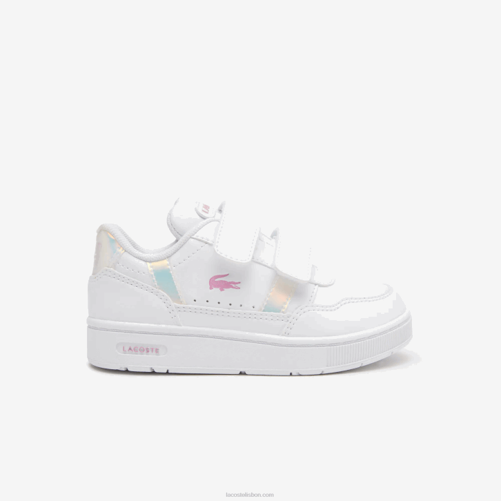 bebês Lacoste branco 21g Tênis de salto sintético com clipe em T 08D02938