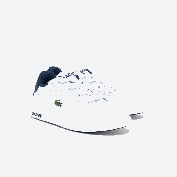 bebês Lacoste branco e marinho 042 tênis sintético graduado 08D02972
