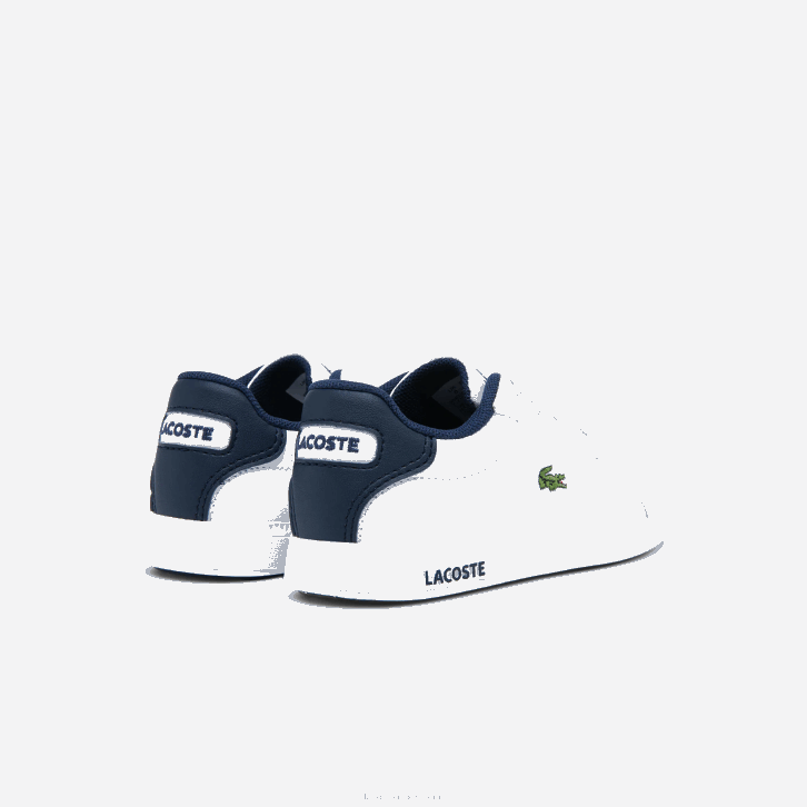 bebês Lacoste branco e marinho 042 tênis sintético graduado 08D02972