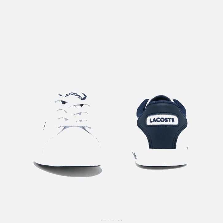 bebês Lacoste branco e marinho 042 tênis sintético graduado 08D02972