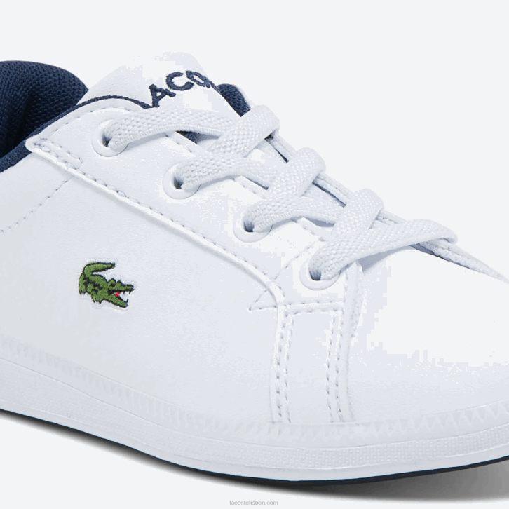 bebês Lacoste branco e marinho 042 tênis sintético graduado 08D02972