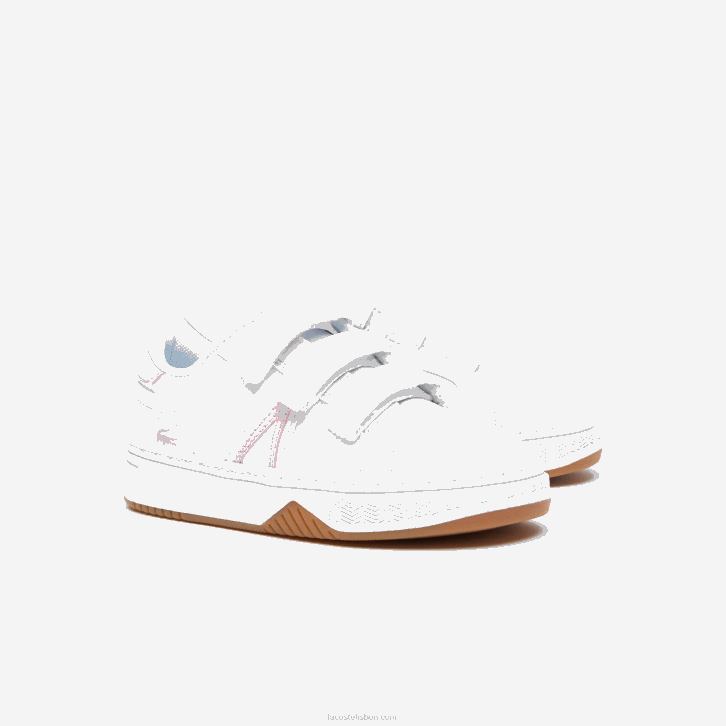 bebês Lacoste branco e rosa b53 tênis sintético l001 08D02977
