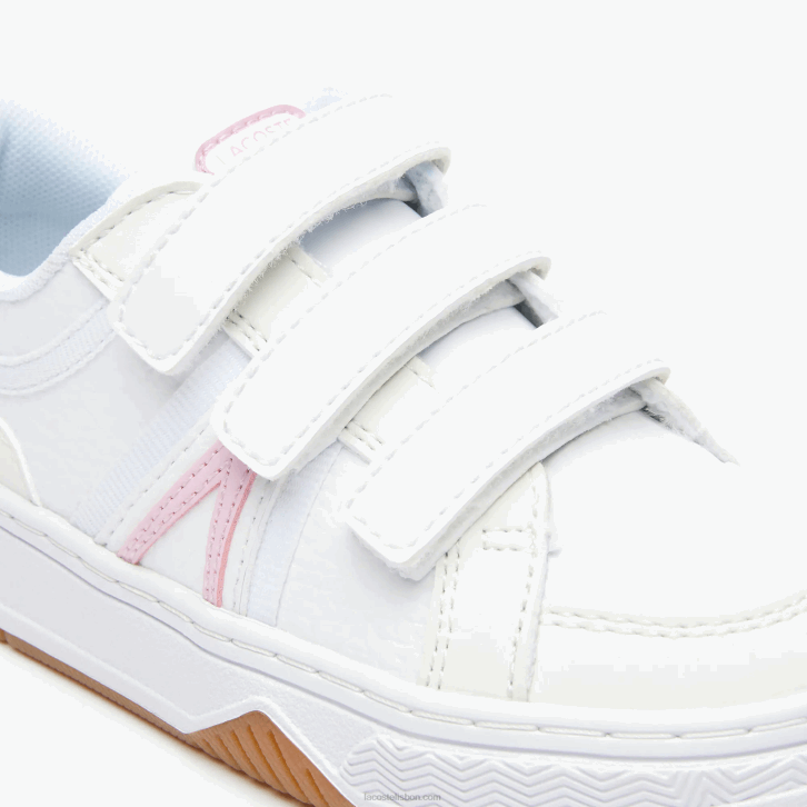bebês Lacoste branco e rosa b53 tênis sintético l001 08D02977