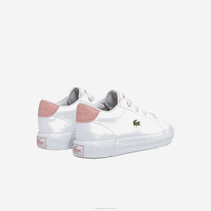 bebês Lacoste branco e rosa claro 1a9 tênis gripshot 08D02970