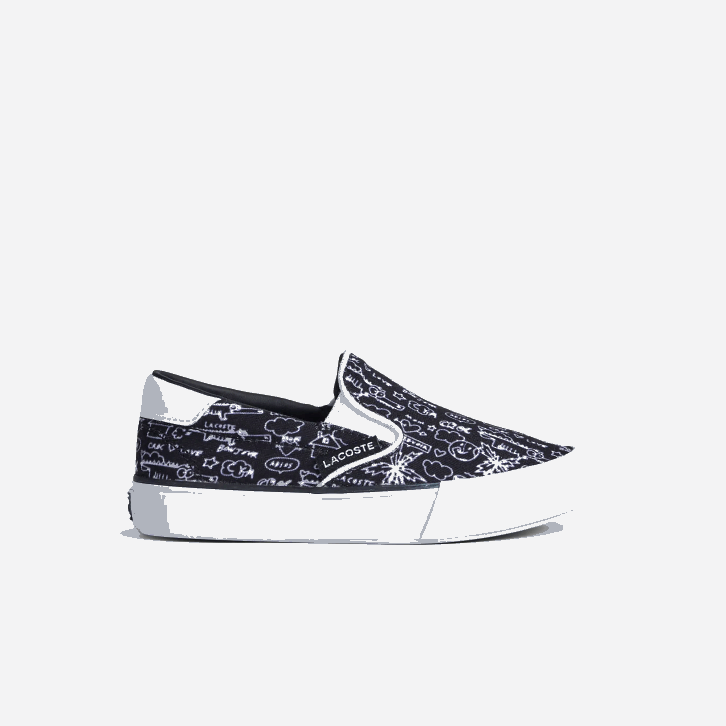 bebês Lacoste preto e branco 312 salto servir têxtil deslizamento 08D02968