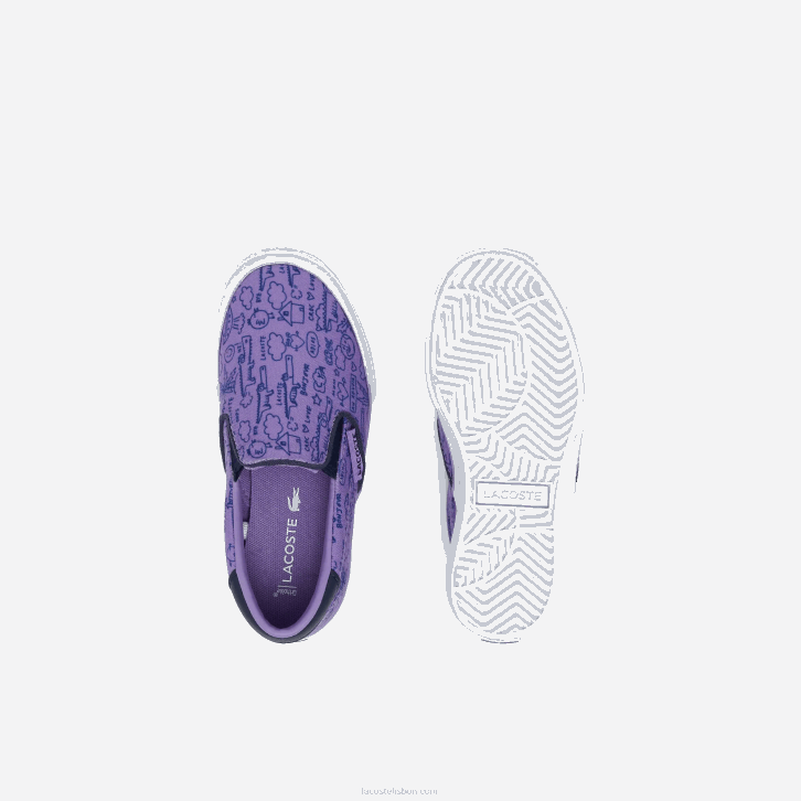 bebês Lacoste roxo branco 84x salto servir têxtil deslizamento 08D02969