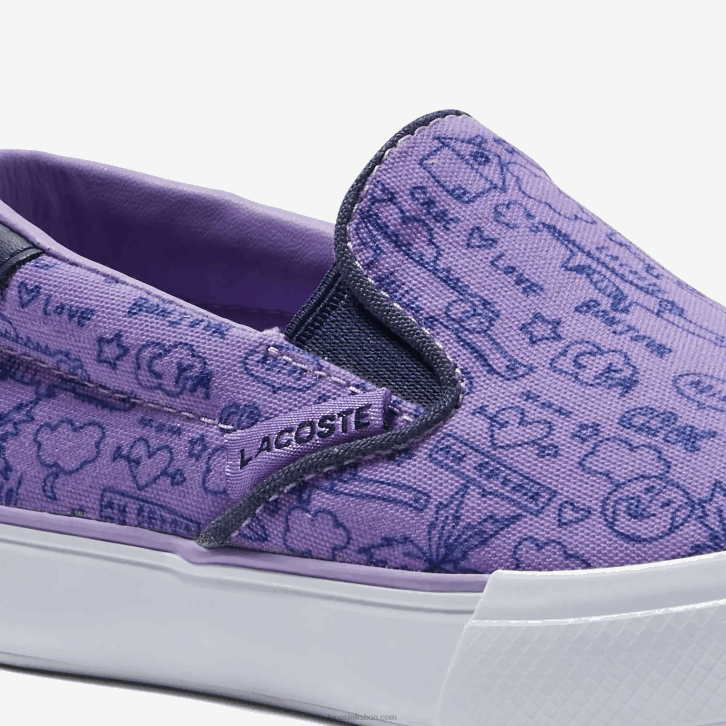 bebês Lacoste roxo branco 84x salto servir têxtil deslizamento 08D02969