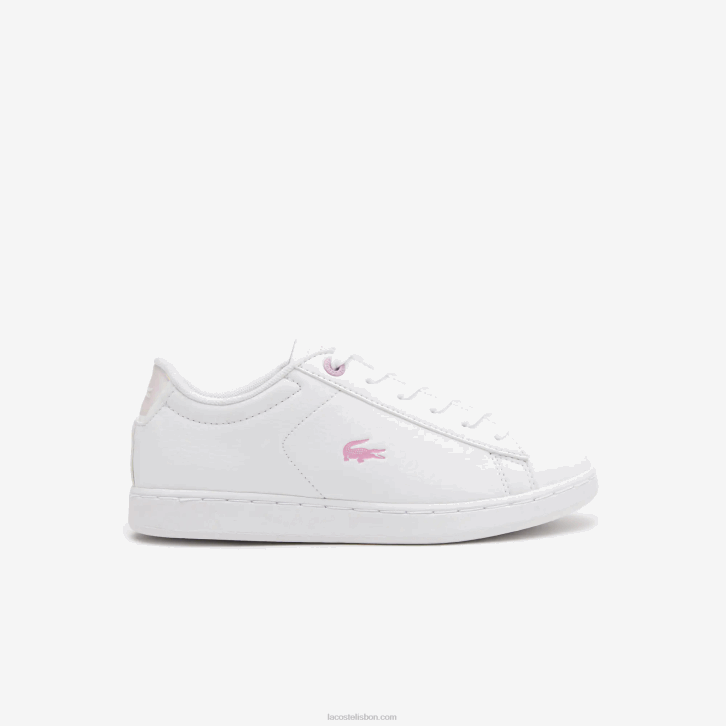 crianças Lacoste branco 21g tênis sintético carnaby 08D03114
