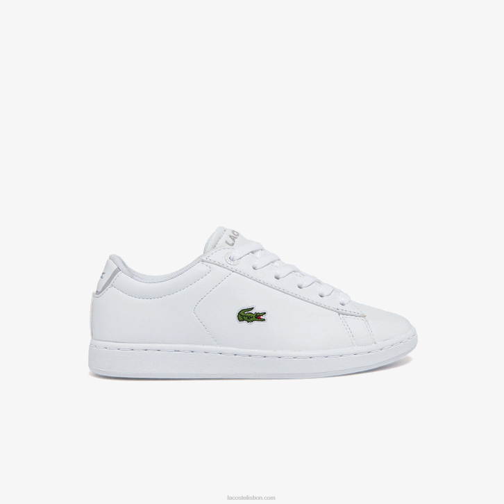 crianças Lacoste branco 21g tênis sintético carnaby evo bl 08D03226