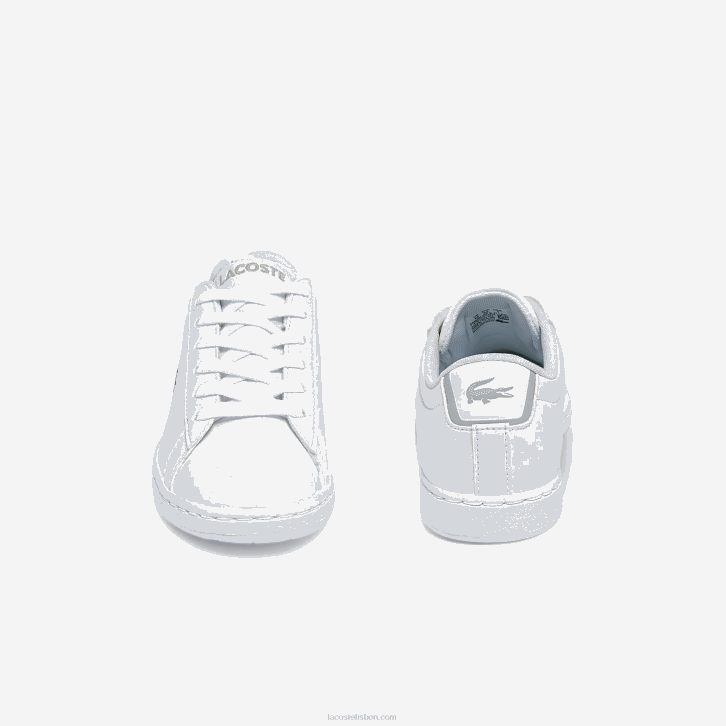 crianças Lacoste branco 21g tênis sintético carnaby evo bl 08D03226