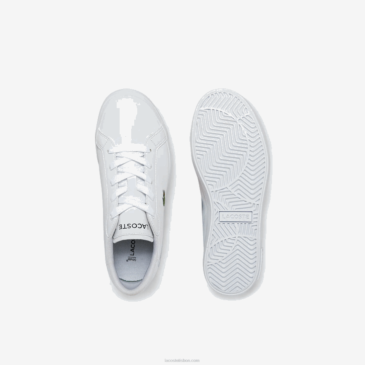 crianças Lacoste branco 21g tênis sintético powercourt 08D03067