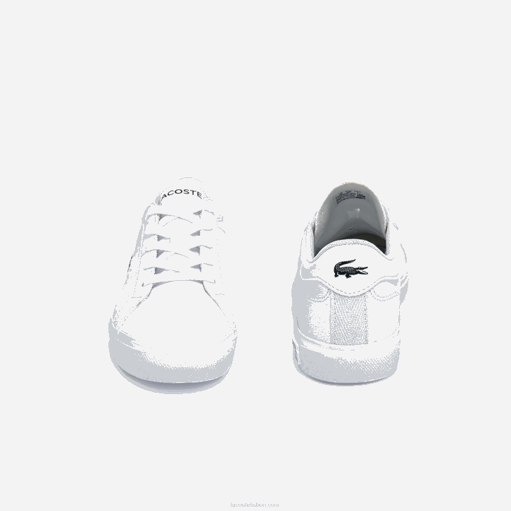 crianças Lacoste branco 21g tênis sintético powercourt 08D03067