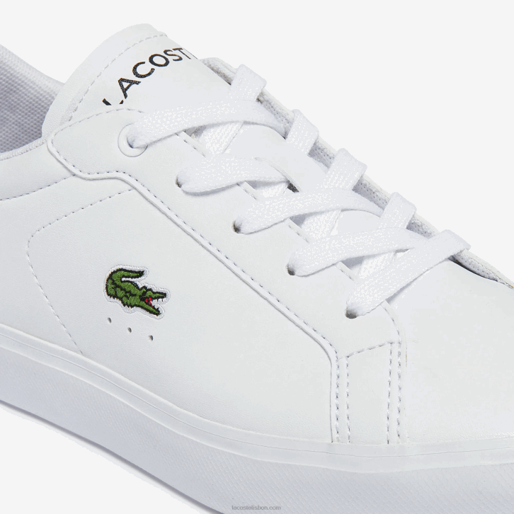 crianças Lacoste branco 21g tênis sintético powercourt 08D03067
