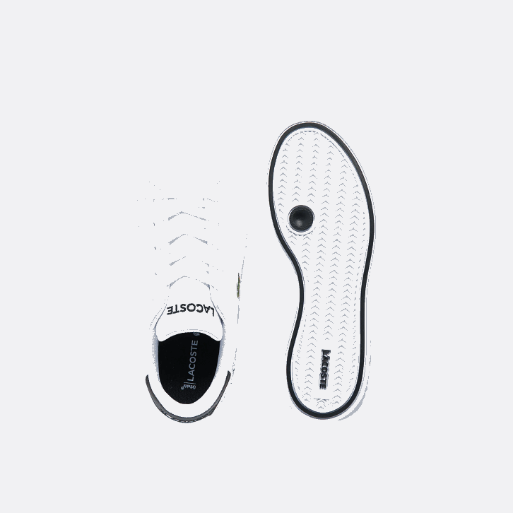 crianças Lacoste branco e preto 147 tênis graduado 08D03302
