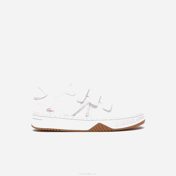 crianças Lacoste branco e rosa b53 tênis sintético l001 08D03258