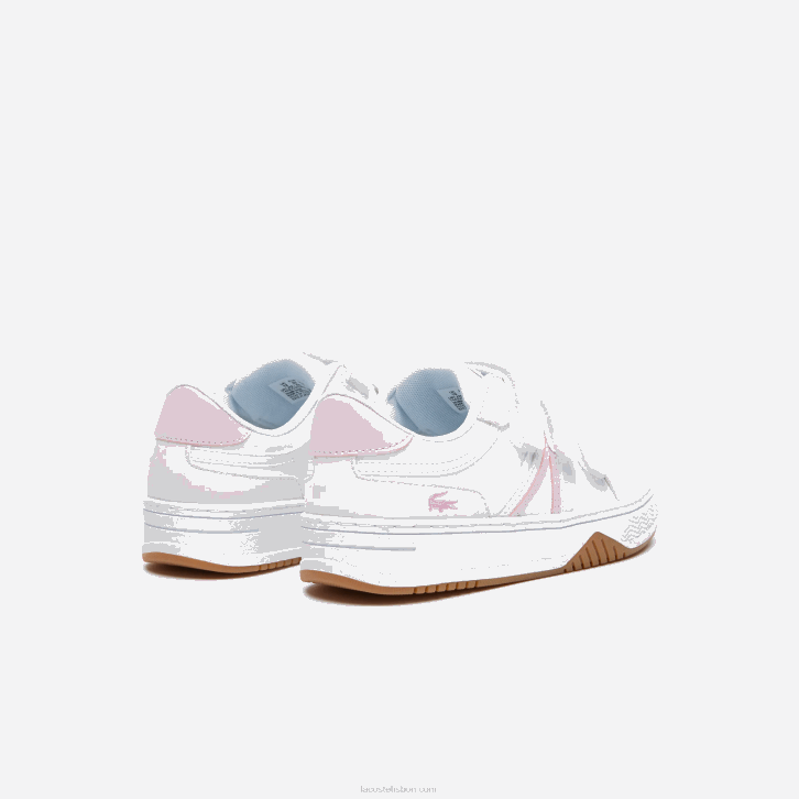 crianças Lacoste branco e rosa b53 tênis sintético l001 08D03258