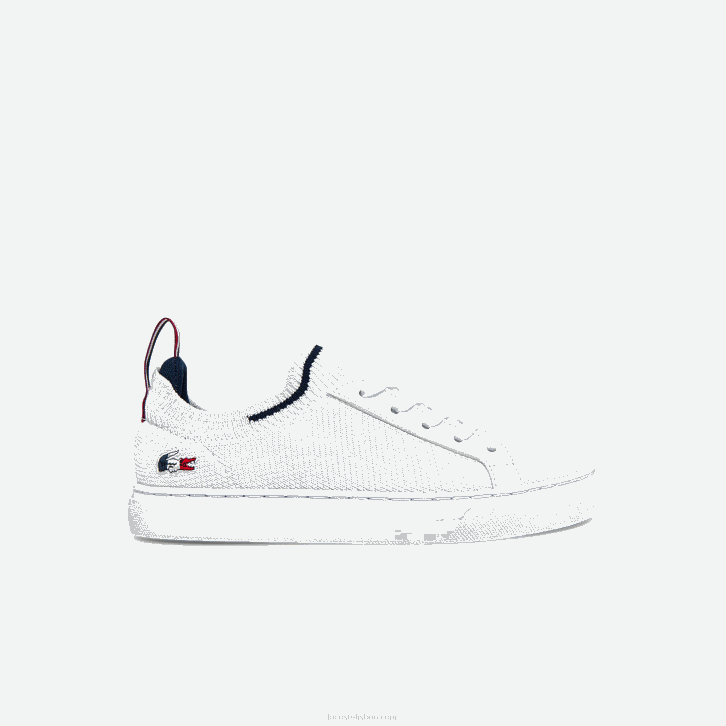 crianças Lacoste branco/marinho e vermelho 407 tênis la piquee textil tricolor 08D03304