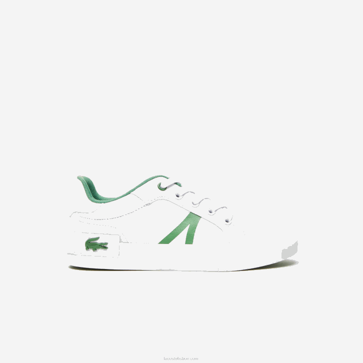 crianças Lacoste branco/verde 082 l004 sapatilhas têxteis 08D03060