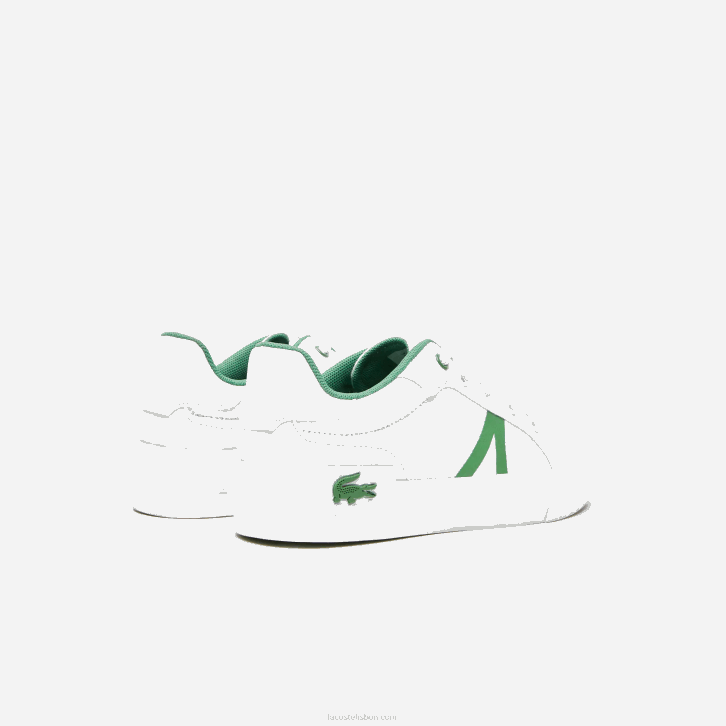 crianças Lacoste branco/verde 082 l004 sapatilhas têxteis 08D03060