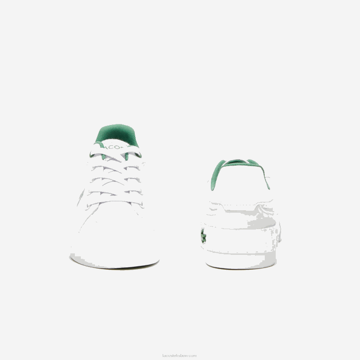 crianças Lacoste branco/verde 082 l004 sapatilhas têxteis 08D03060