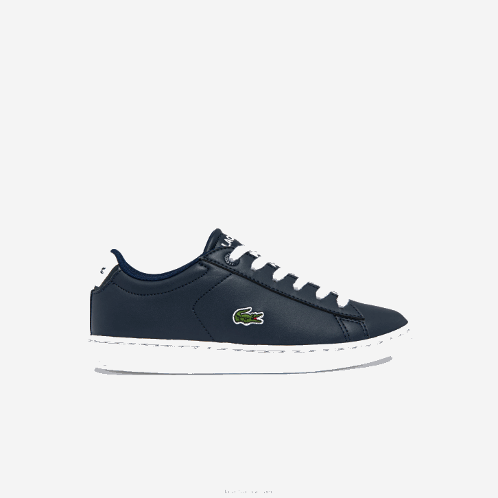 crianças Lacoste marinho e branco 092 tênis carnaby com contraste de cor sintética 08D03256