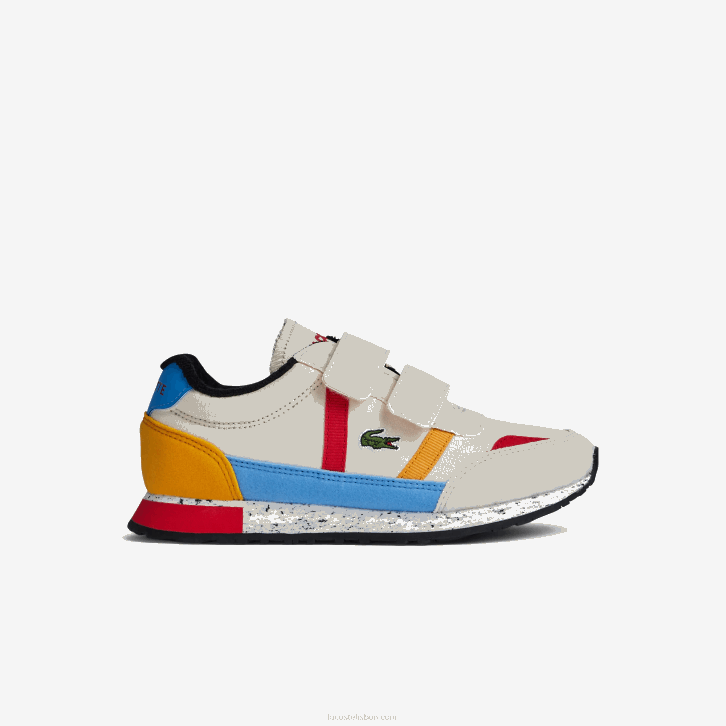 crianças Lacoste off white & amarelo ht3 sapatos sintéticos de inverno parceiros 08D03306