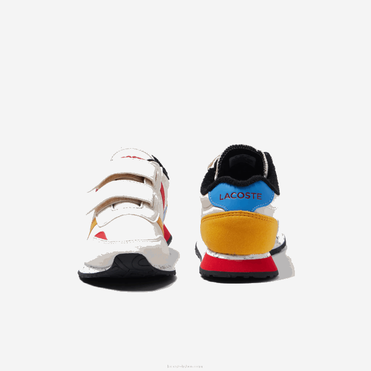 crianças Lacoste off white & amarelo ht3 sapatos sintéticos de inverno parceiros 08D03306