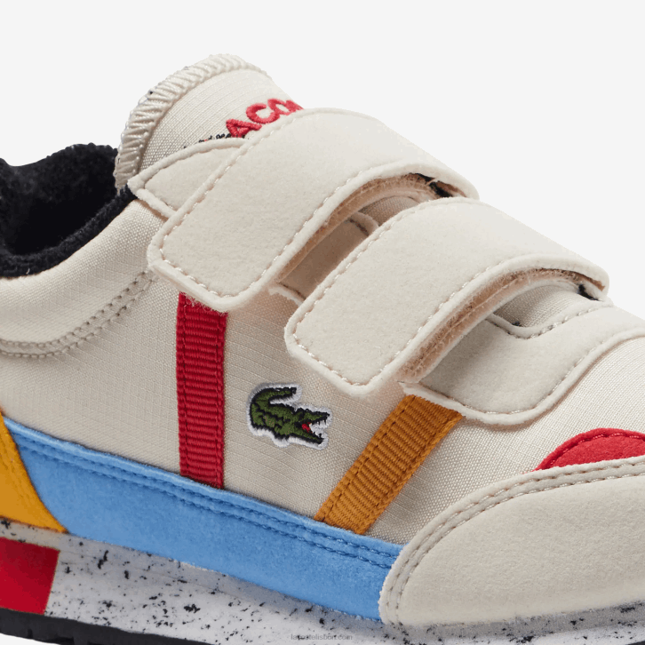 crianças Lacoste off white & amarelo ht3 sapatos sintéticos de inverno parceiros 08D03306