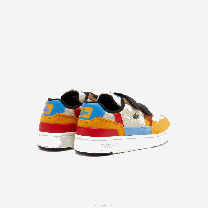 crianças Lacoste off white & amarelo ht3 sapatos sintéticos de inverno t-clip ao ar livre 08D03303