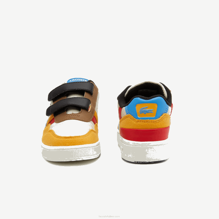 crianças Lacoste off white & amarelo ht3 sapatos sintéticos de inverno t-clip ao ar livre 08D03303