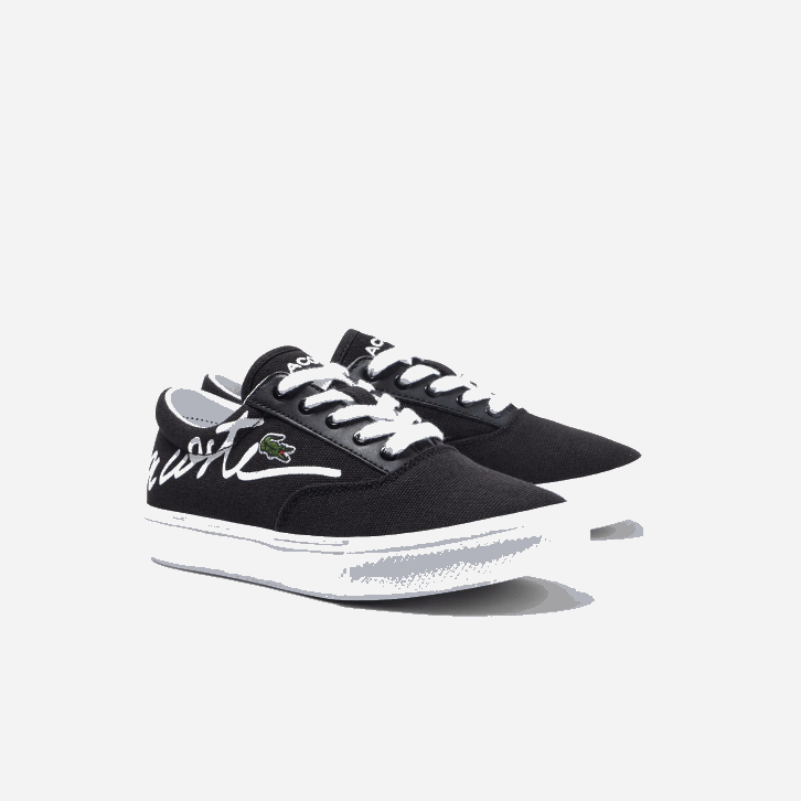 crianças Lacoste preto e branco 312 tênis de tecido de renda jump serve 08D03305