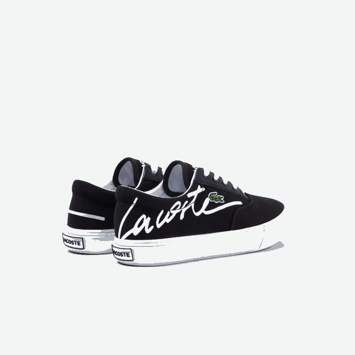 crianças Lacoste preto e branco 312 tênis de tecido de renda jump serve 08D03305