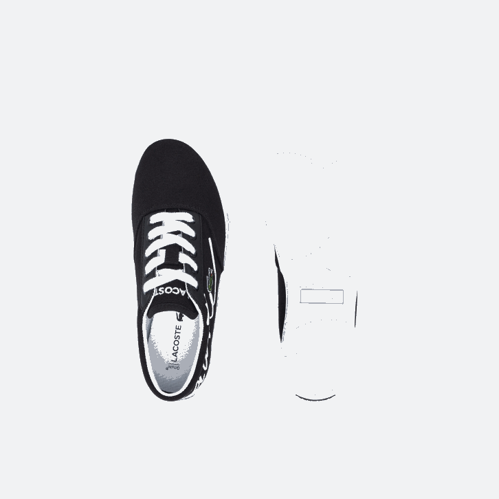 crianças Lacoste preto e branco 312 tênis de tecido de renda jump serve 08D03305