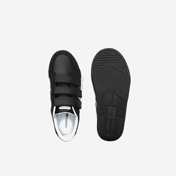 crianças Lacoste preto e branco 312 tênis sintético l001 08D03259