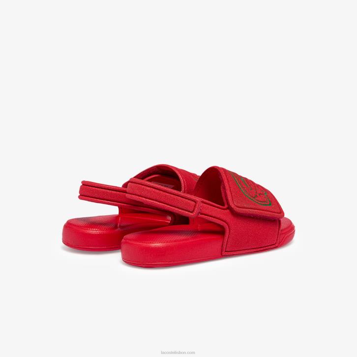 bebês Lacoste vermelho verde t2q slides sintéticos de alça l.30 08D02971
