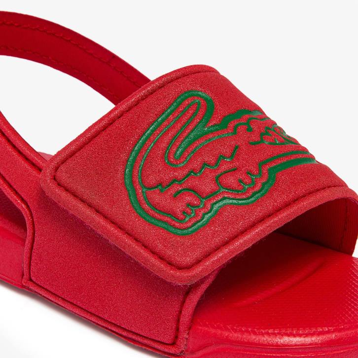 bebês Lacoste vermelho verde t2q slides sintéticos de alça l.30 08D02971