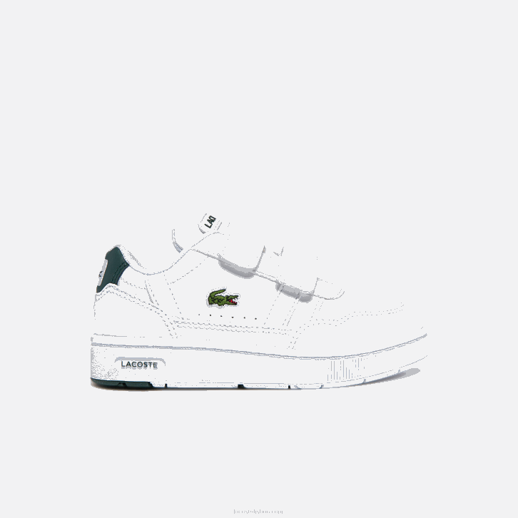 bebês Lacoste branco e verde escuro 1r5 tênis sintético com clipe em t 08D02942
