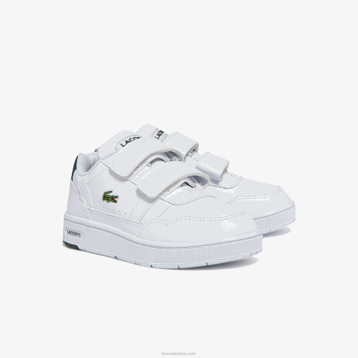 bebês Lacoste branco e verde escuro 1r5 tênis sintético com clipe em t 08D02942