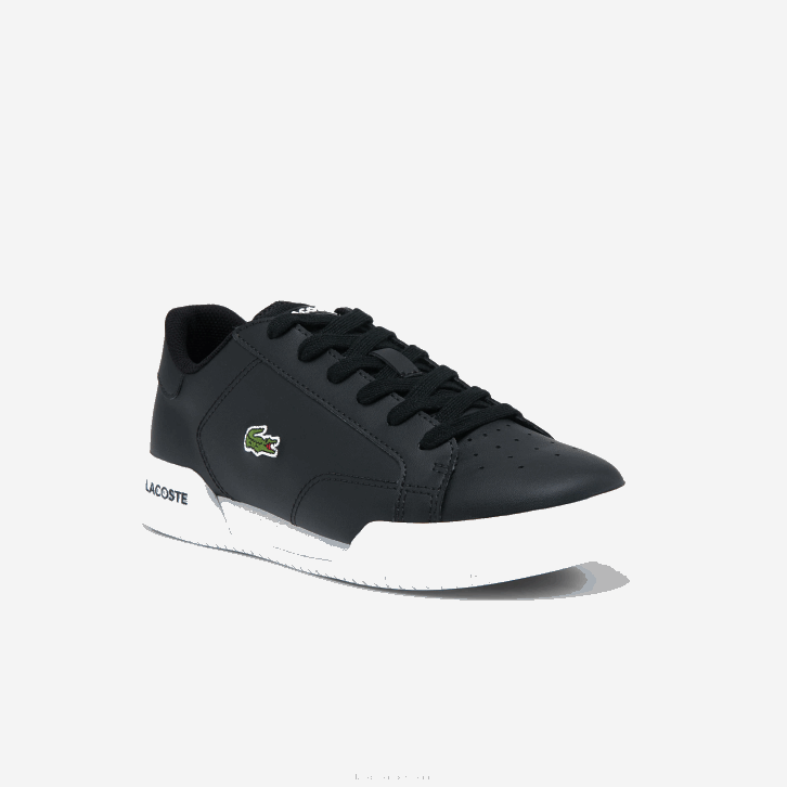 juniores Lacoste preto e branco 312 tênis sintético twin serve 08D03319