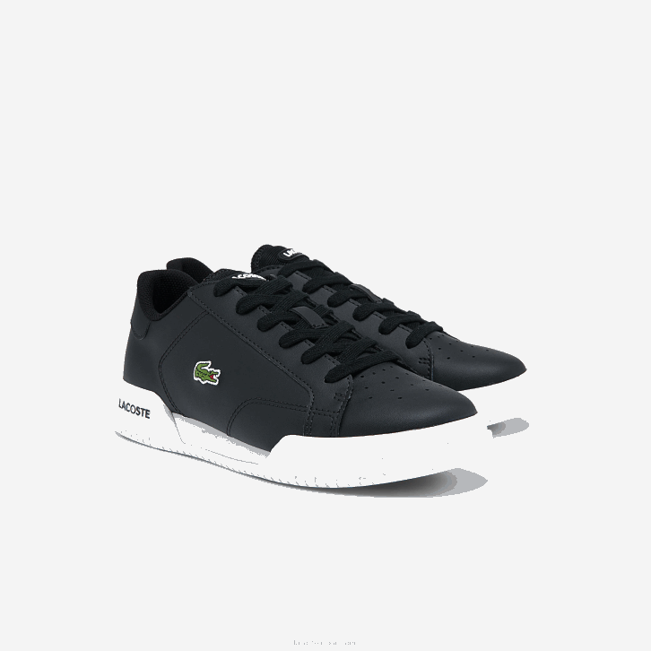 juniores Lacoste preto e branco 312 tênis sintético twin serve 08D03319