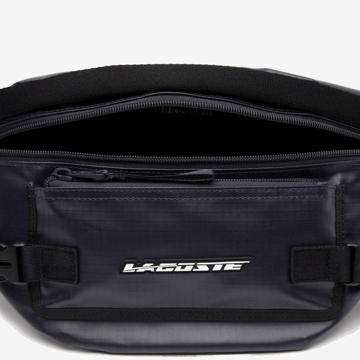 homens Lacoste azul nuit noir m20 bolsa de cintura com estampa de logo 08D01951