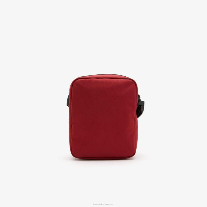 homens Lacoste ciclismo vermelho 984 bolsa cruzada com zíper 08D01980