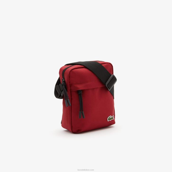 homens Lacoste ciclismo vermelho 984 bolsa cruzada com zíper 08D01980